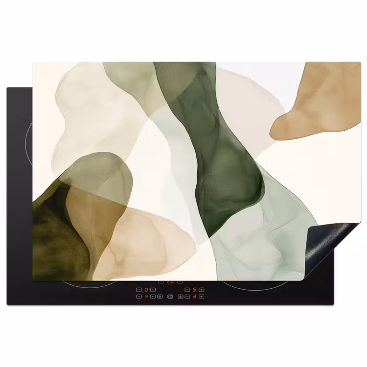 Inductie beschermer - Japandi - Abstract - Groen — 1