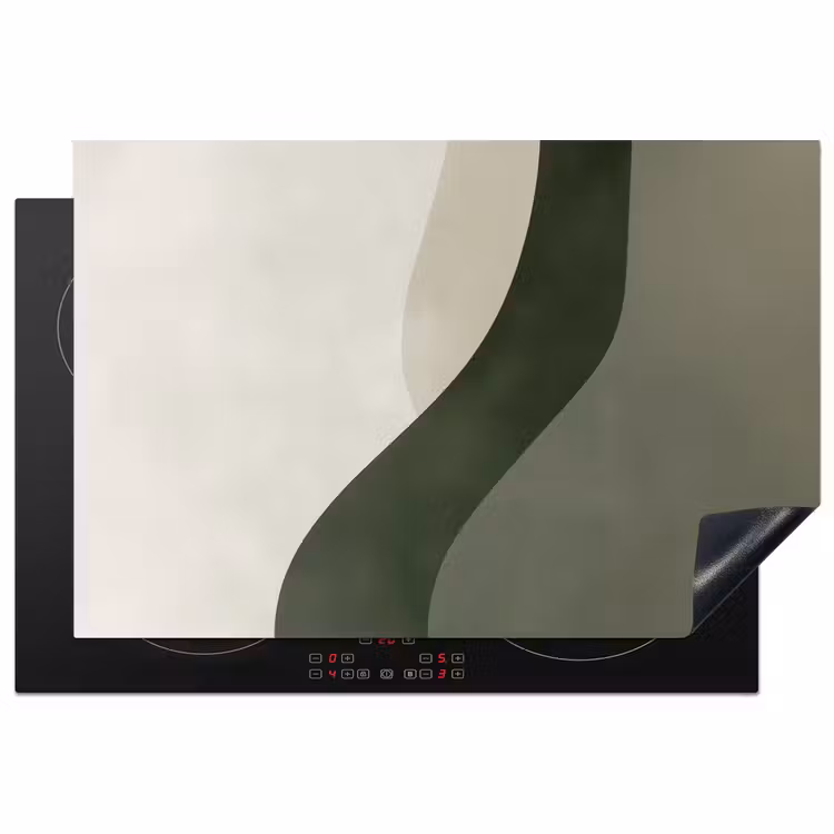Inductie beschermer - Japandi - Groen - Abstract - Modern — 1