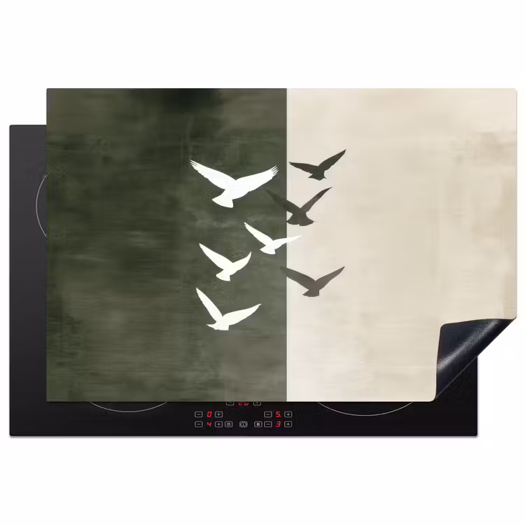 Inductie beschermer - Japandi - Vogel - Groen — 1