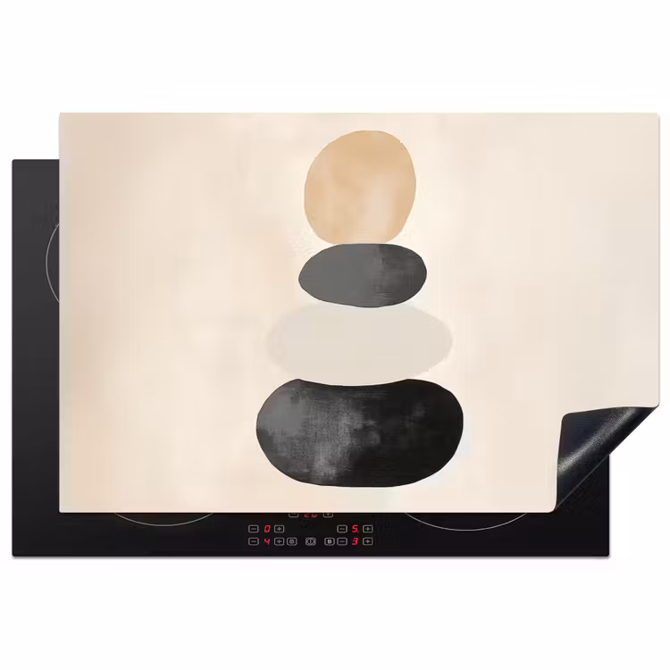 Inductie beschermer - Japandi - Wabi sabi - Beige — 2