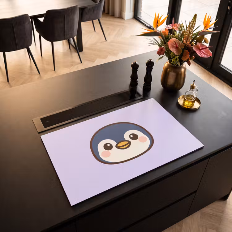 Inductie beschermer - Pinguïn - Paars - Schattig — 3