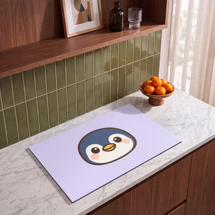 Inductie beschermer - Pinguïn - Paars - Schattig — 4