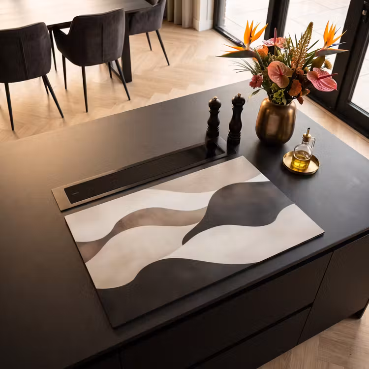 Inductie beschermer - Golven - Abstract - Beige — 3