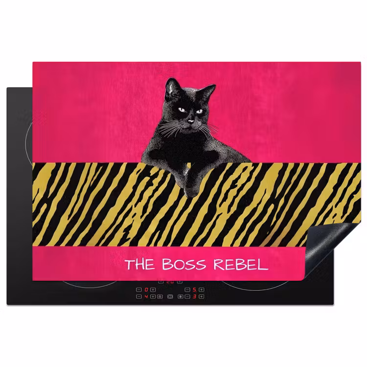 Inductie beschermer - Kat - Baas - Roze - Tijgerprint — 2