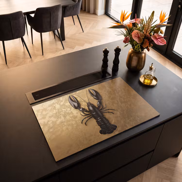 Inductie beschermer - Kreeft - Zwart - Goud - Luxe — 3
