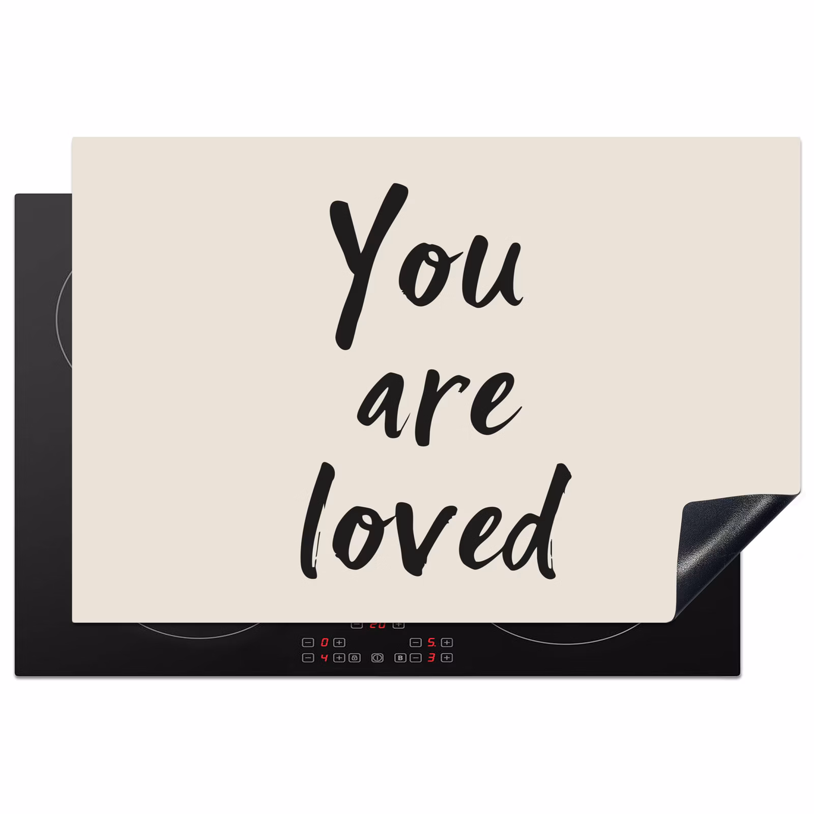 Inductie beschermer - Minimalistisch - Beige - Love — 1