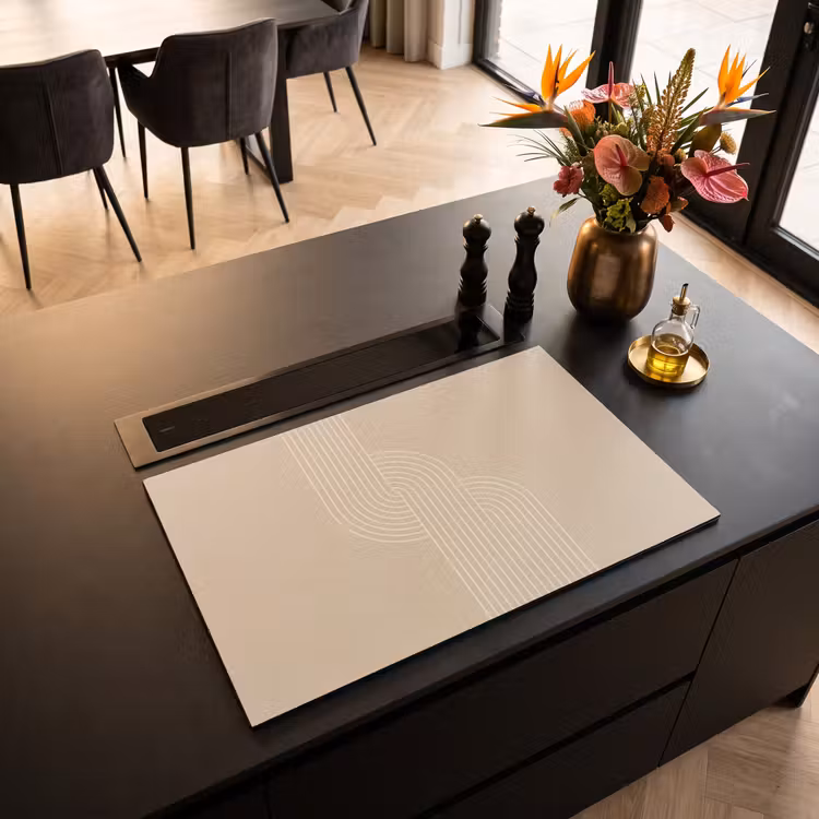 Inductie beschermer - Parallelle lijnen - Lichte textuur - Beige — 3