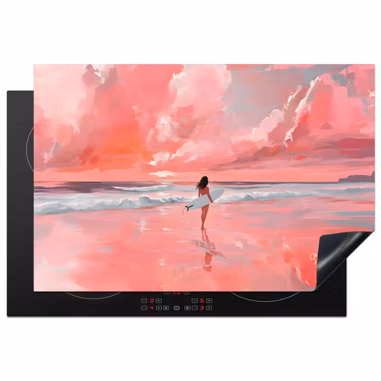 Inductie beschermer - Roze - Surfen - Zee — 2