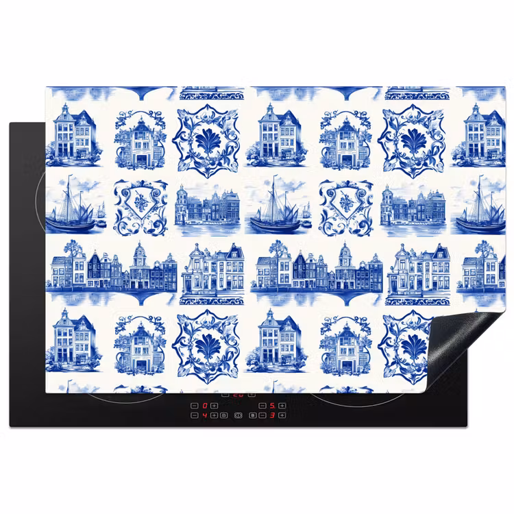 Inductie beschermer - Huizen - Schepen - Blauw — 2