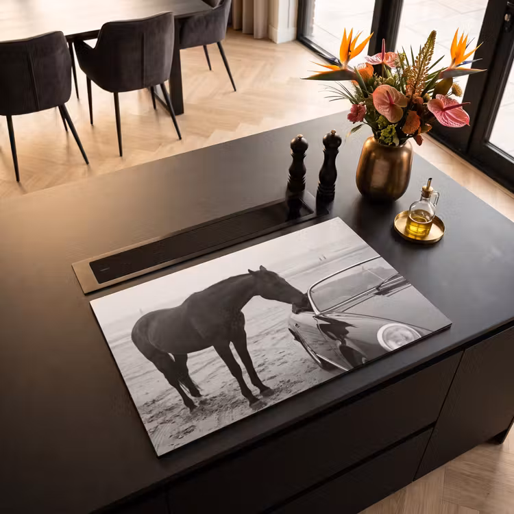 Inductie beschermer - Paard - Auto - Zwart - Wit — 3