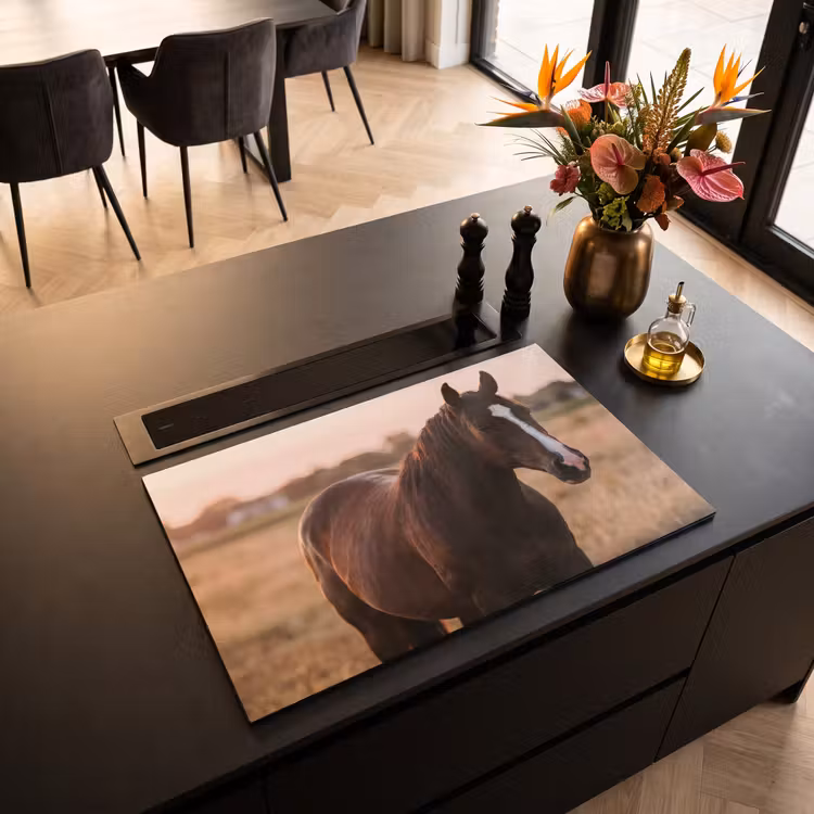 Inductie beschermer - Paard - Zonsondergang - Bruin — 3