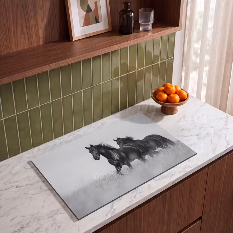 Inductie beschermer - Paarden - Gras - Zwart - Wit — 4