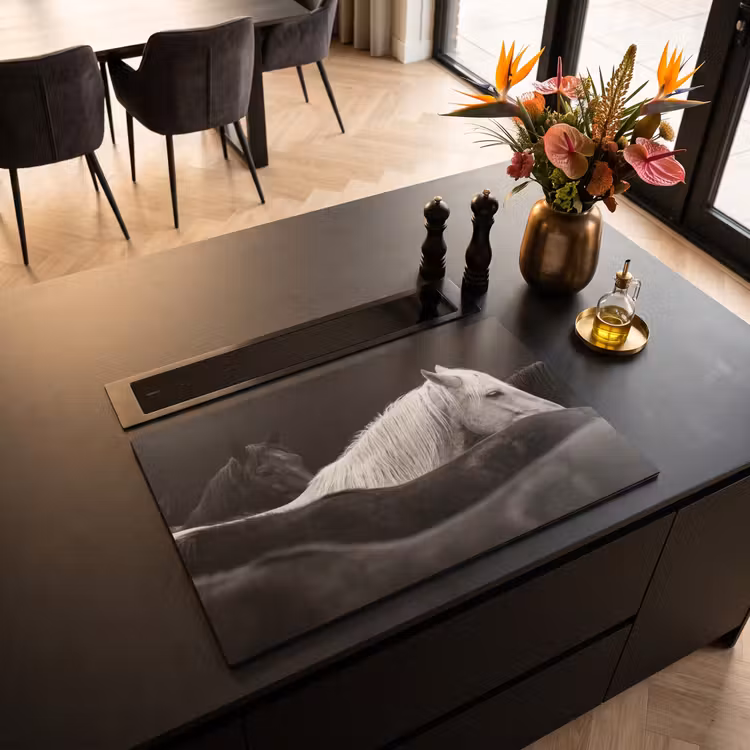 Inductie beschermer - Paarden - Zwart - Wit - Kudde — 3