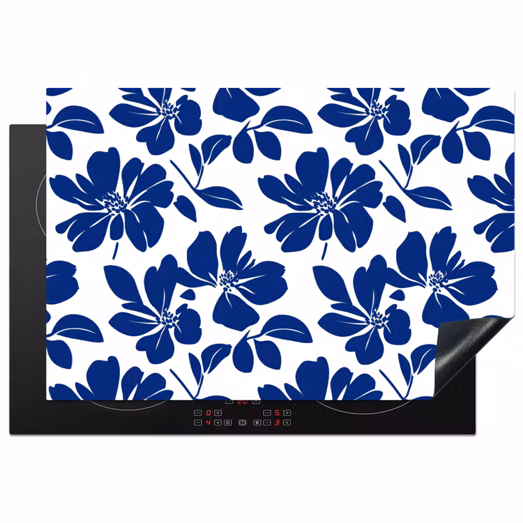 Inductie beschermer - Floraal - Modern - Blauw — 2