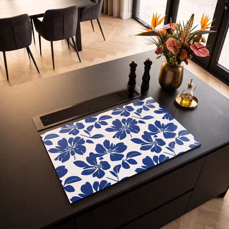Inductie beschermer - Floraal - Modern - Blauw — 3