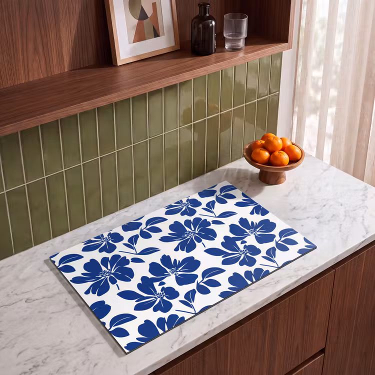 Inductie beschermer - Floraal - Modern - Blauw — 4