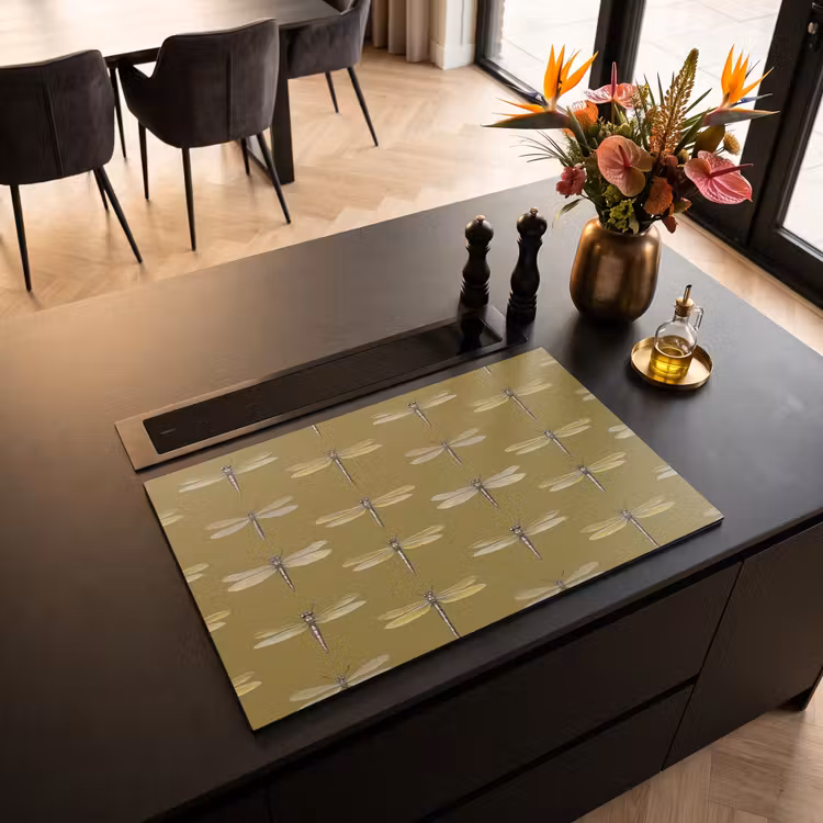 Inductie beschermer - Libellen - Patroon - Groen — 3