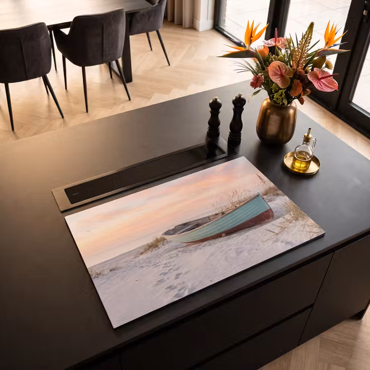 Inductie beschermer - Rustiek - Roeiboot - Zandstrand — 3