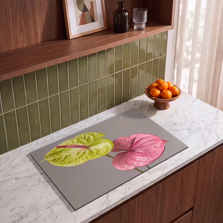 Inductie beschermer - Planten - Anthurium - Groen - Roze — 4