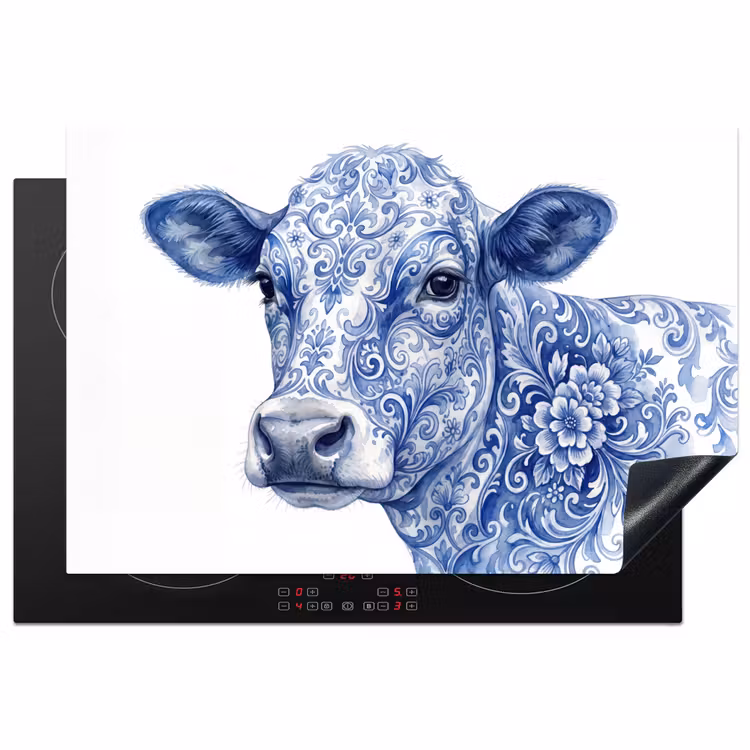 Inductie beschermer - Illustratie - Koe - Blauw — 2