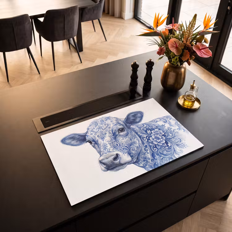 Inductie beschermer - Illustratie - Koe - Blauw — 3