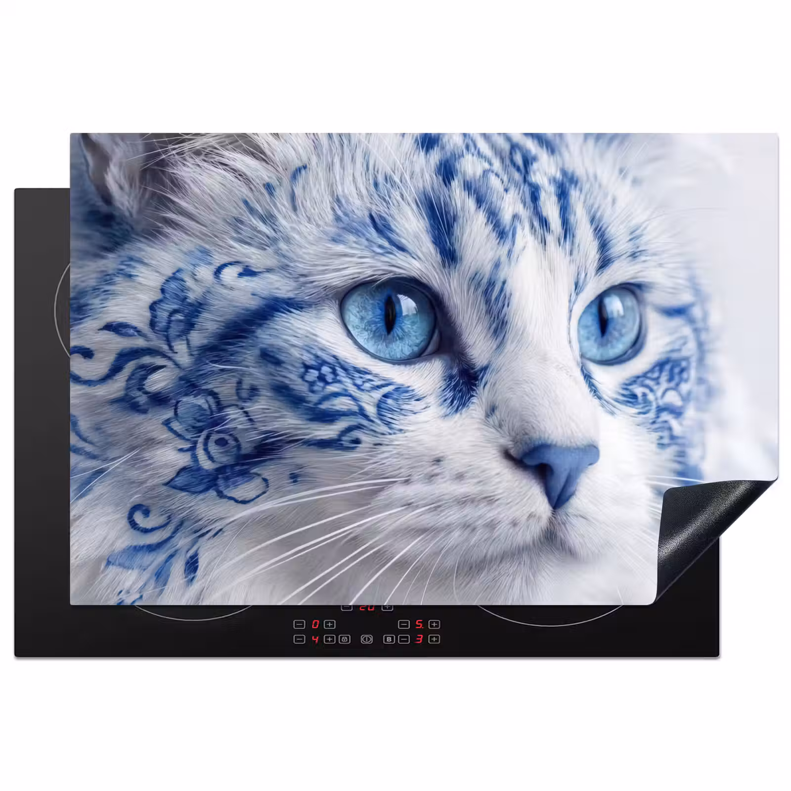 Inductie beschermer - Kat - Patroon - Blauw — 1