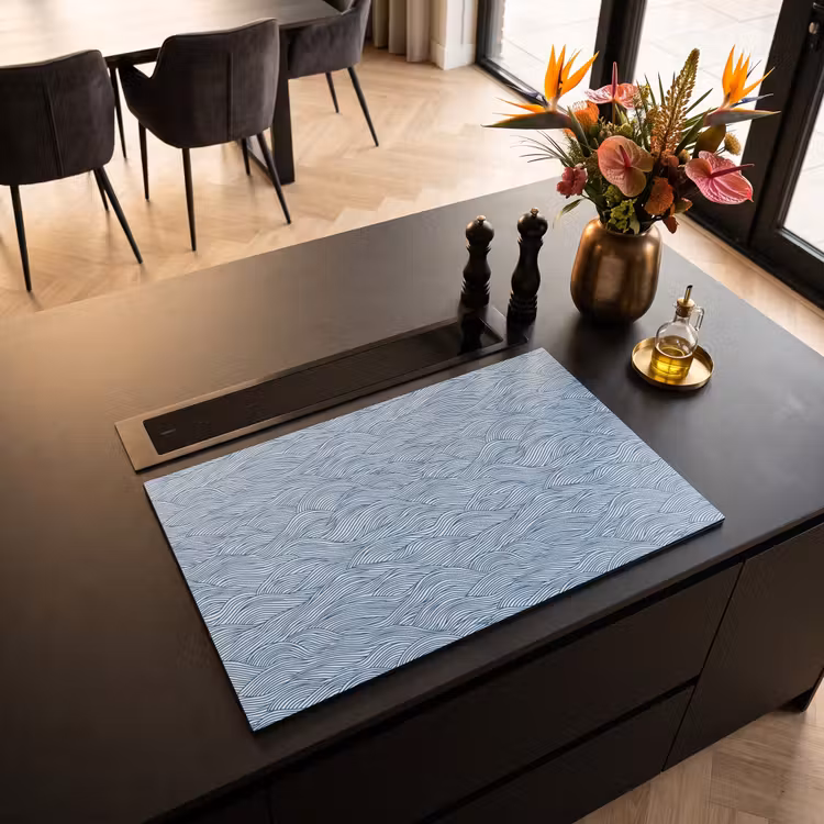 Inductie beschermer - Golven - Ritmisch - Blauw — 3