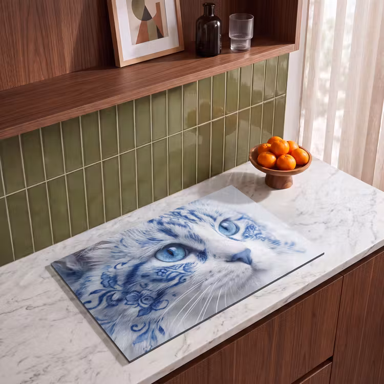 Inductie beschermer - Kat - Patroon - Blauw — 4