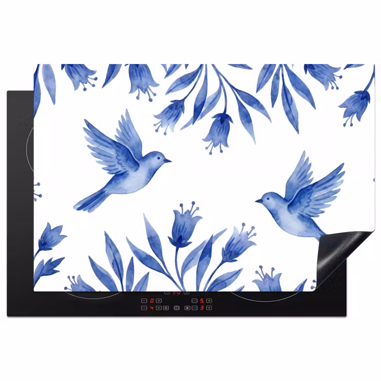 Inductie beschermer - Modern - Vogels - Delfts - Blauw — 2