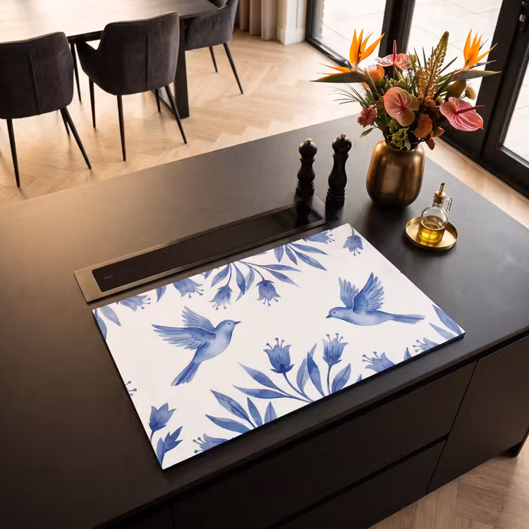 Inductie beschermer - Modern - Vogels - Delfts - Blauw — 3