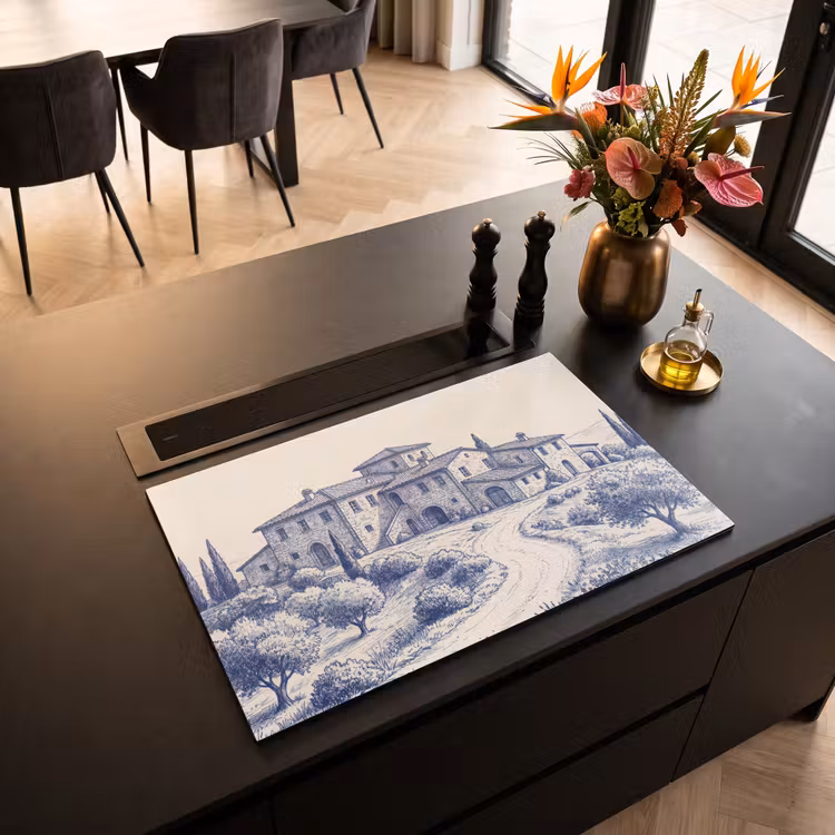 Inductie beschermer - Rustiek - Landgoed - Blauw — 3