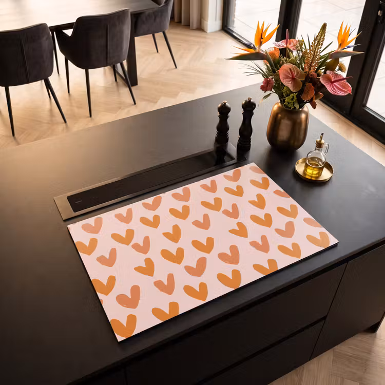 Inductie beschermer - Hartjes - Getekend - Oranje — 3