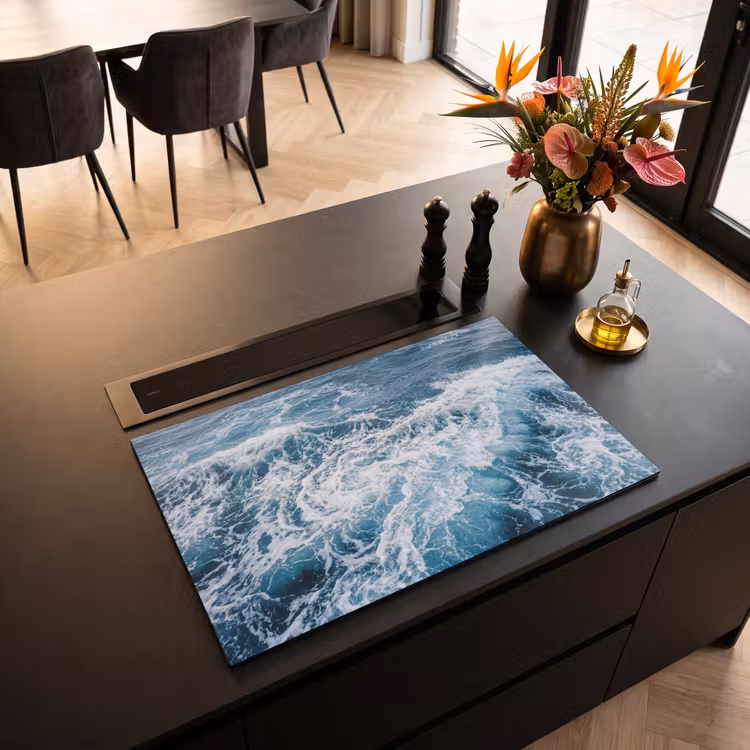Inductie beschermer - Golven - Oceaan - Blauw — 3