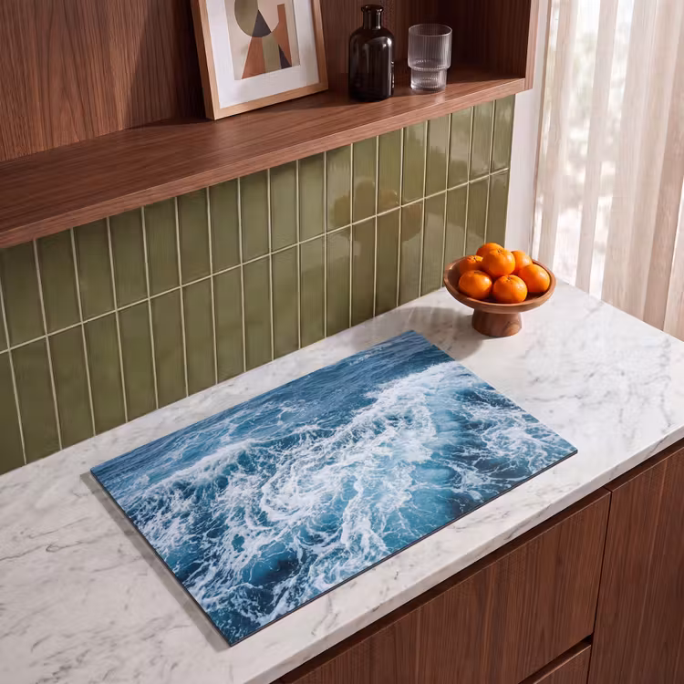 Inductie beschermer - Golven - Oceaan - Blauw — 4