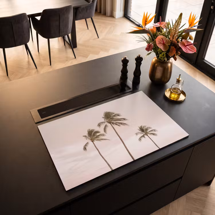 Inductie beschermer - Palmbomen - Zonsondergang - Roze — 3