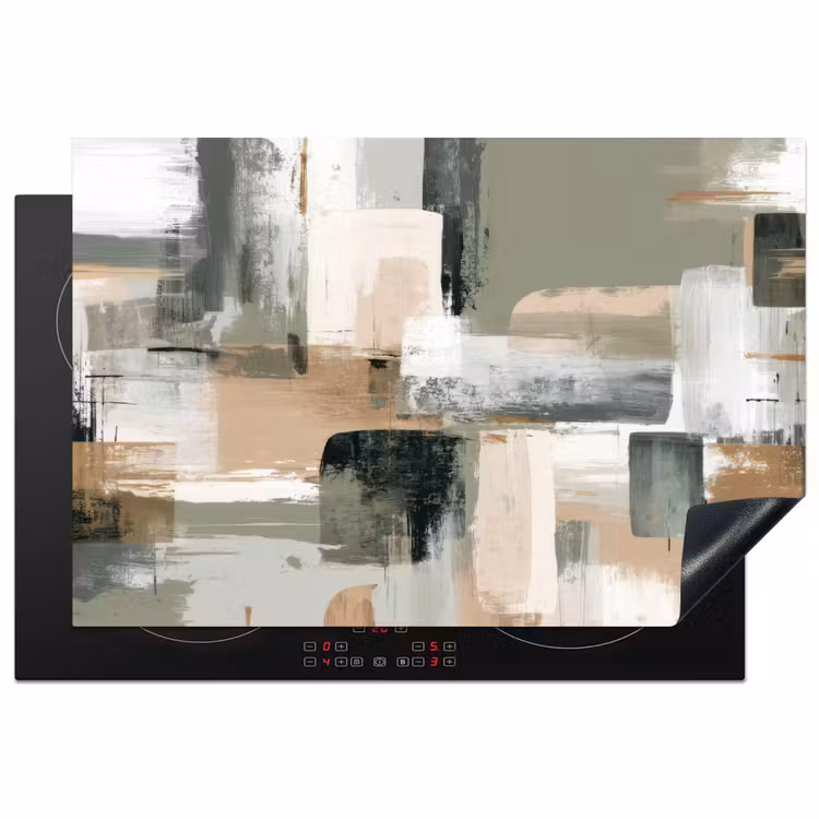 Inductie beschermer - Penseelstreken - Abstract - Aardetinten — 1