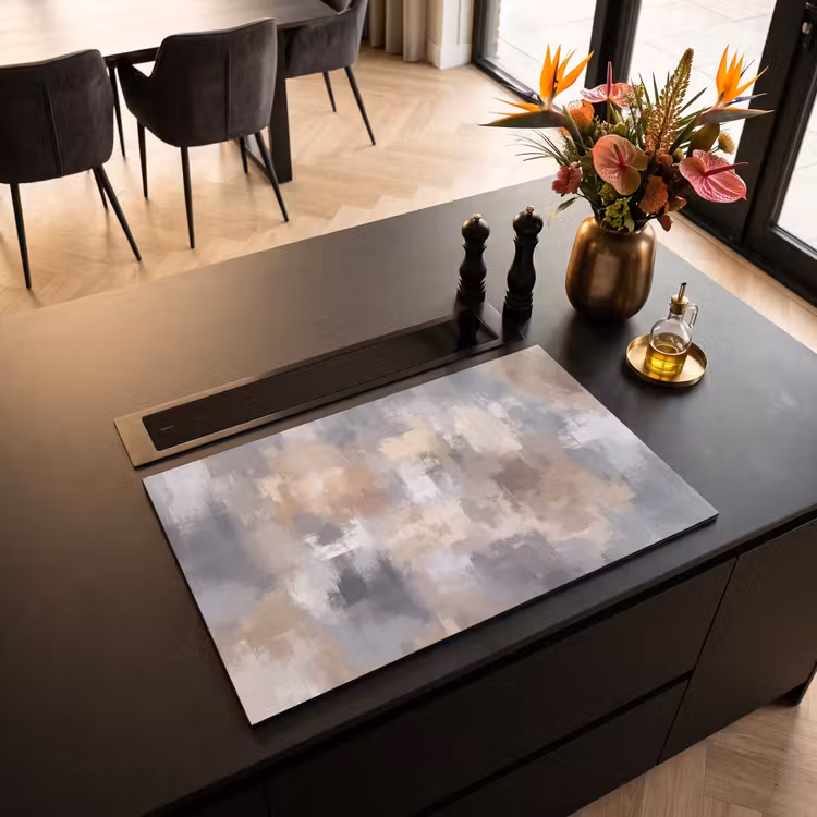 Inductie beschermer - Penseelstreken - Schilderij - Beige — 3
