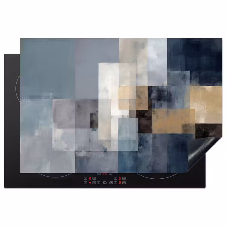 Inductie beschermer - Rechthoeken - Abstract - Blauw — 2