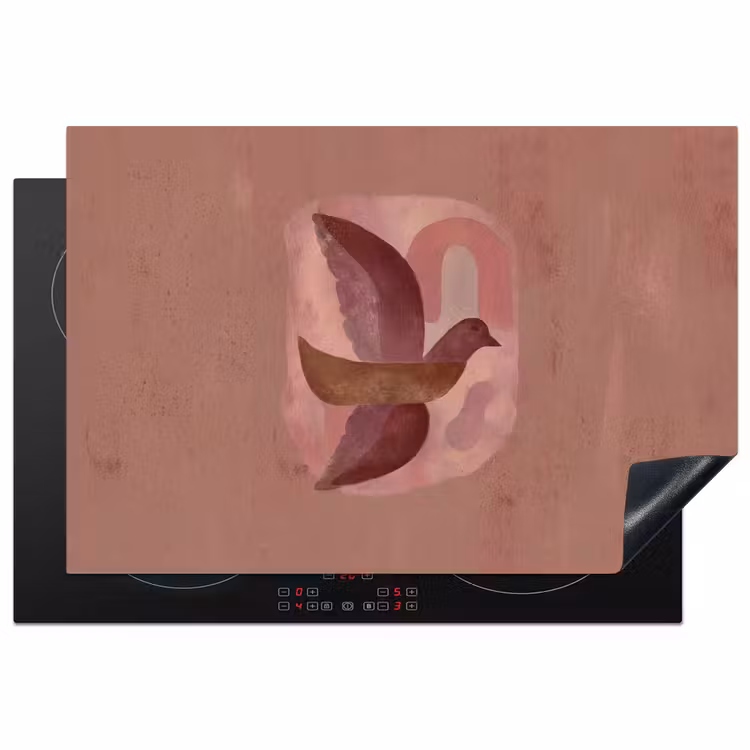 Inductie beschermer - Illustratie - Vogels - Abstract - Roze — 2