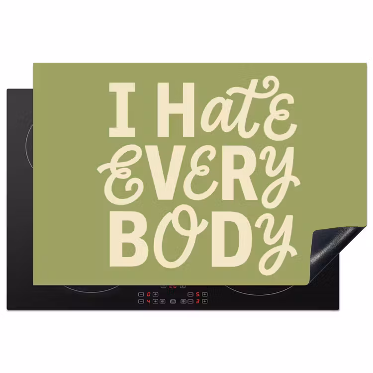 Inductie beschermer - I hate everybody - Groen - Retro — 2