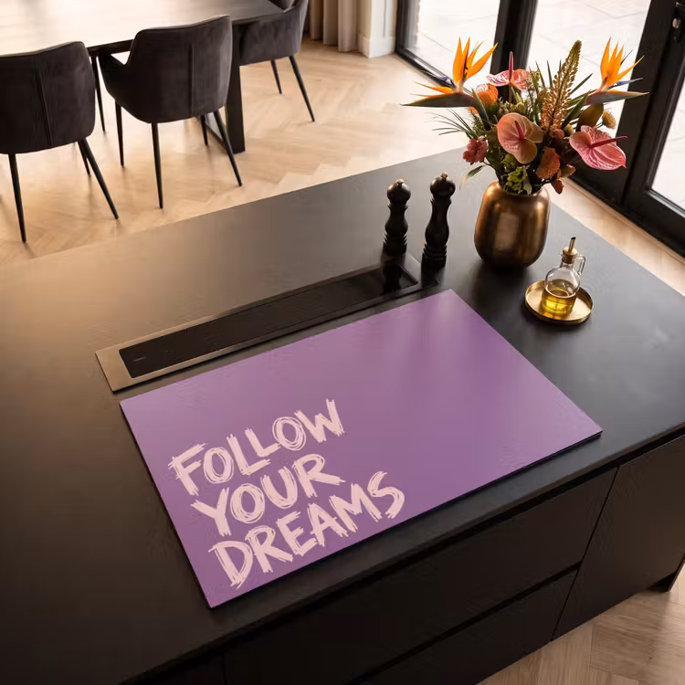 Inductie beschermer - Follow your dreams - Paars - Penseeltextuur — 3