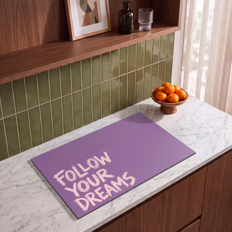 Inductie beschermer - Follow your dreams - Paars - Penseeltextuur — 4