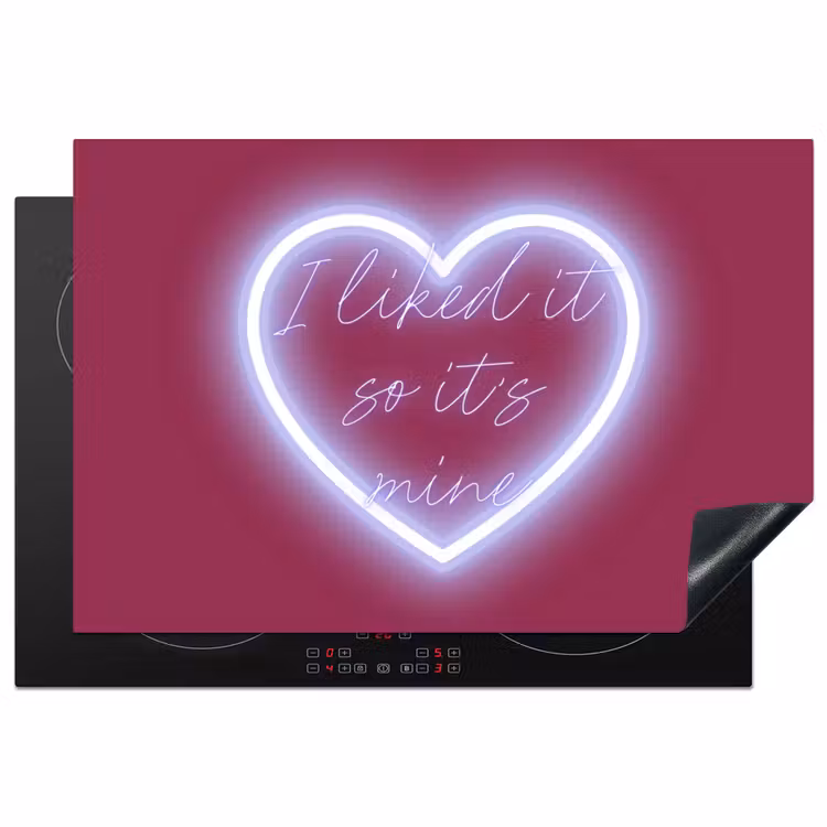 Inductie beschermer - I liked it so it's mine - Neon hart - Roze — 2