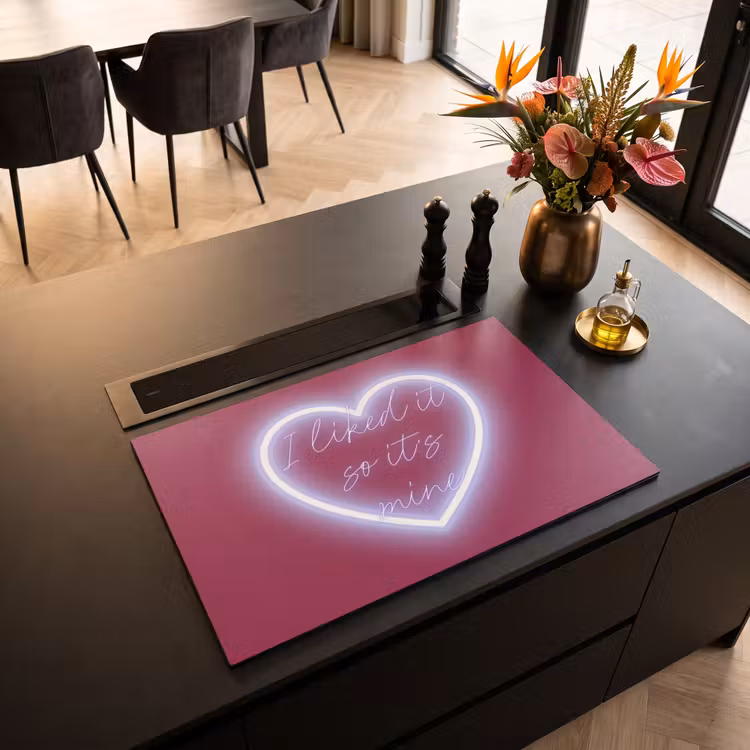Inductie beschermer - I liked it so it's mine - Neon hart - Roze — 3