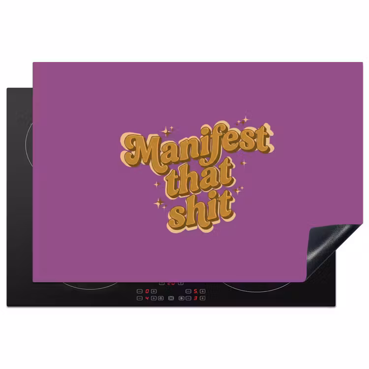 Inductie beschermer - Manifest that shit - Paars - Glitter — 1