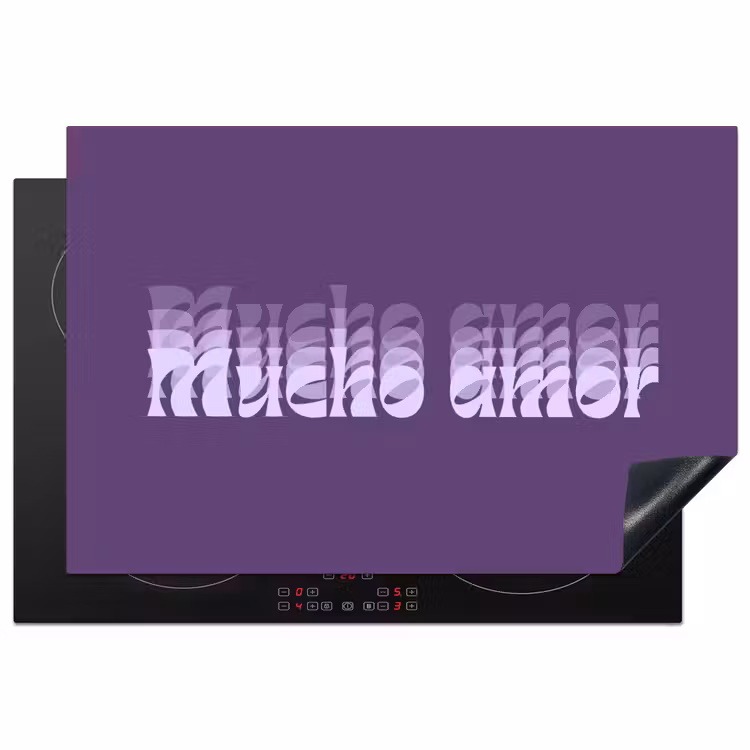 Inductie beschermer - Mucho amor - Paars - Grafisch — 1