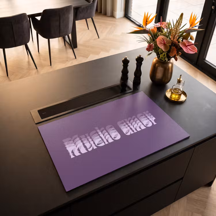 Inductie beschermer - Mucho amor - Paars - Grafisch — 3
