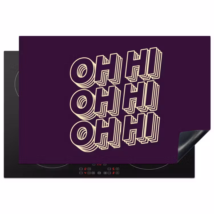 Inductie beschermer - Oh hi - Paars - 3D — 2