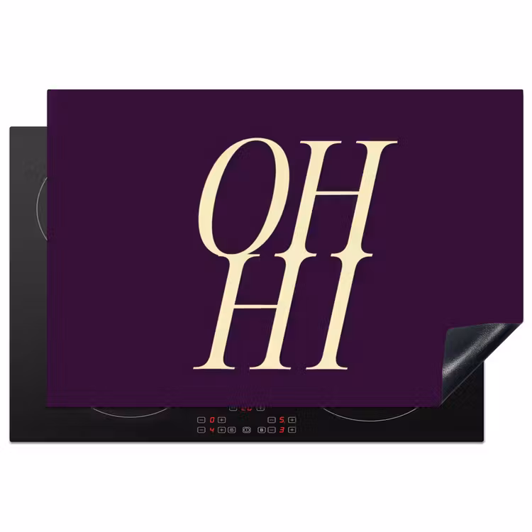 Inductie beschermer - Oh hi - Paars - Minimalistisch — 1