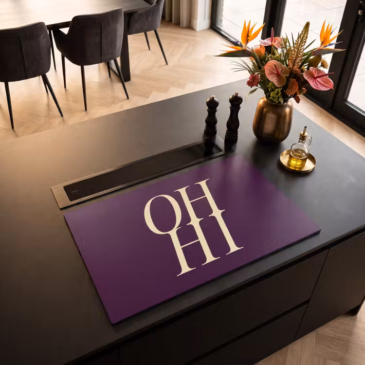 Inductie beschermer - Oh hi - Paars - Minimalistisch — 3